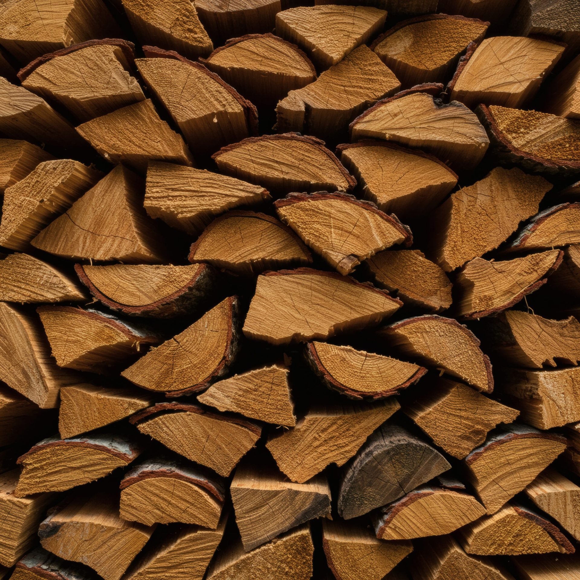 A close stack of split KIR hardwood ready for the fire